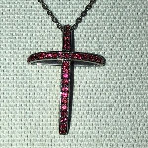 Mahenge Rose Spinel Gemstones (1.22 cts) in Platinum Necklace